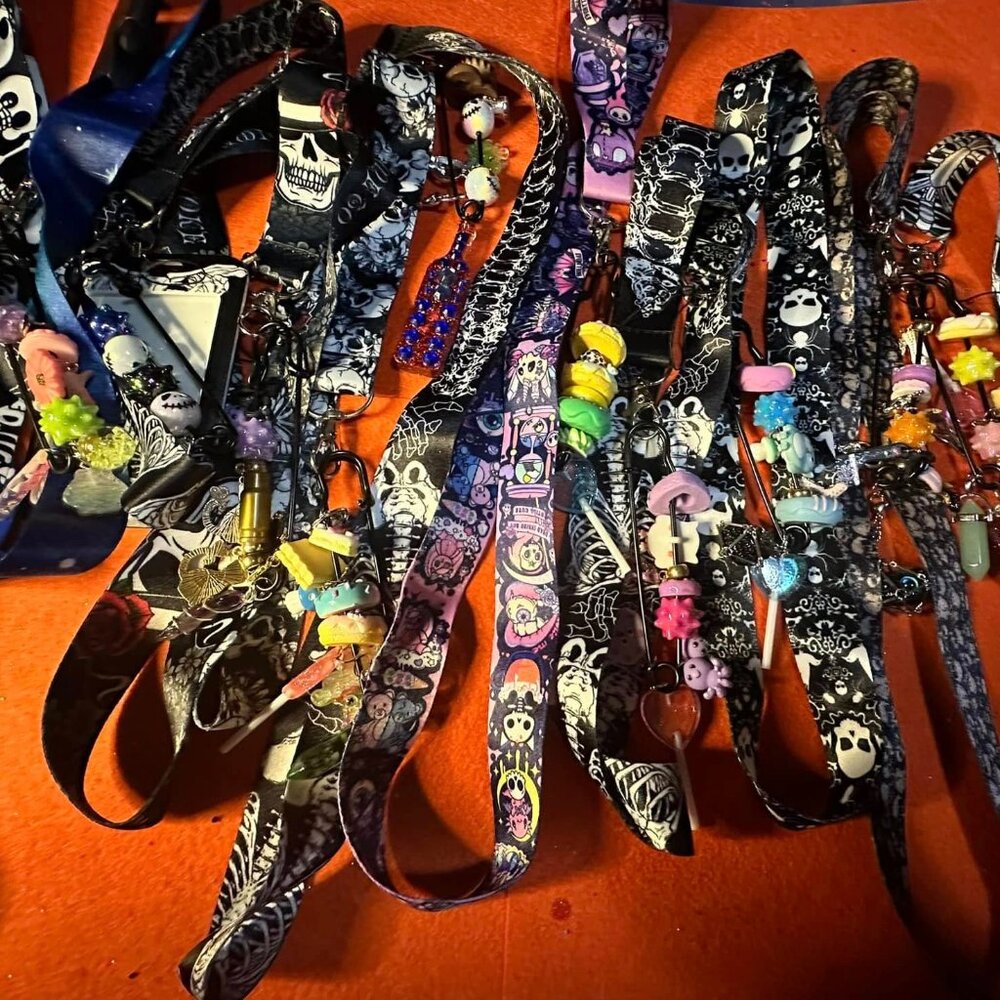 Messy Oversized Safety pin Key chains w/Lanyards